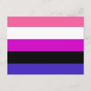 Cartão Postal Sinalizador do Orgulho Genderfluido