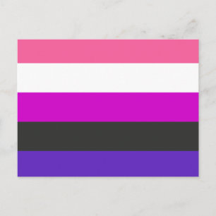 Cartão Postal Sinalizador do Orgulho Genderfluido