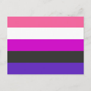 Cartão Postal Sinalizador do Orgulho Genderfluido