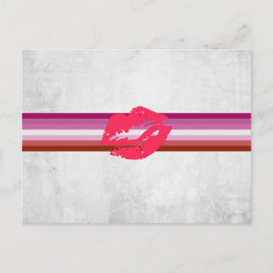 Cartão Postal Sinalizador do Orgulho Lésbico Lipstick