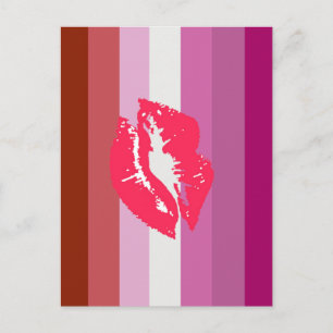 Cartão Postal Sinalizador do Orgulho Lésbico Lipstick