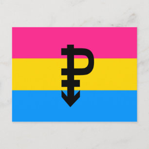 Cartão Postal Sinalizador do Orgulho Pansexual