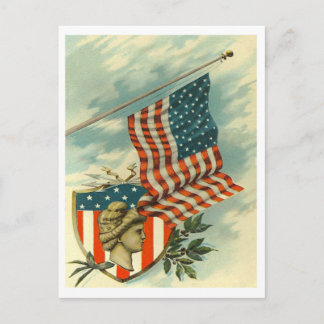 Cartão Postal Sinalizador e Lady Liberty