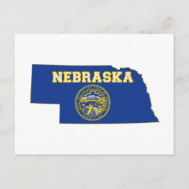 Cartão Postal Sinalizador e Mapa do Estado do Nebraska