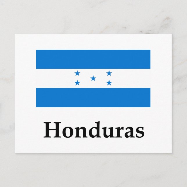 Cartão Postal Sinalizador E Nome Honduras (Frente)