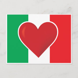 Cartão Postal Sinalizador Heart Italy