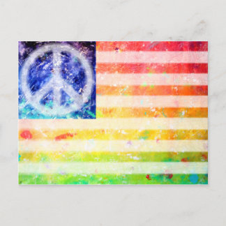 Cartão Postal Sinalizador Hippie Peace Freak