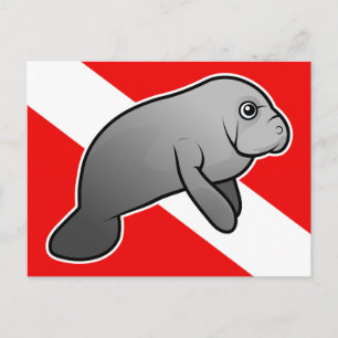 Cartão Postal Sinalizador Manatee Dive