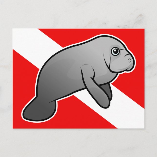 Cartão Postal Sinalizador Manatee Dive (Frente)