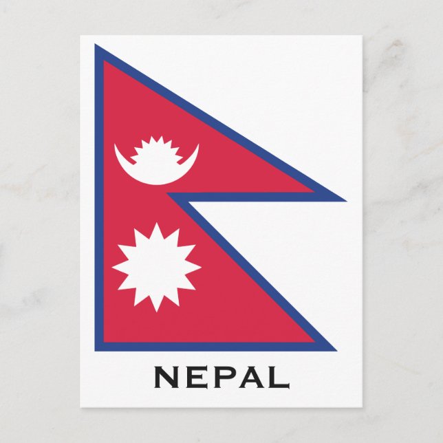 Cartão Postal Sinalizador Nepal de Texto Personalizado (Frente)