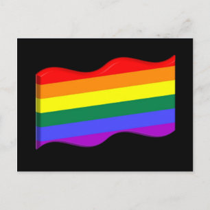 Cartão Postal Sinalizador Orgulho gay 3D