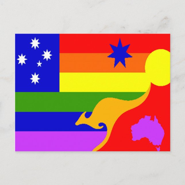 Cartão Postal Sinalizador Orgulho gay australiano (Frente)