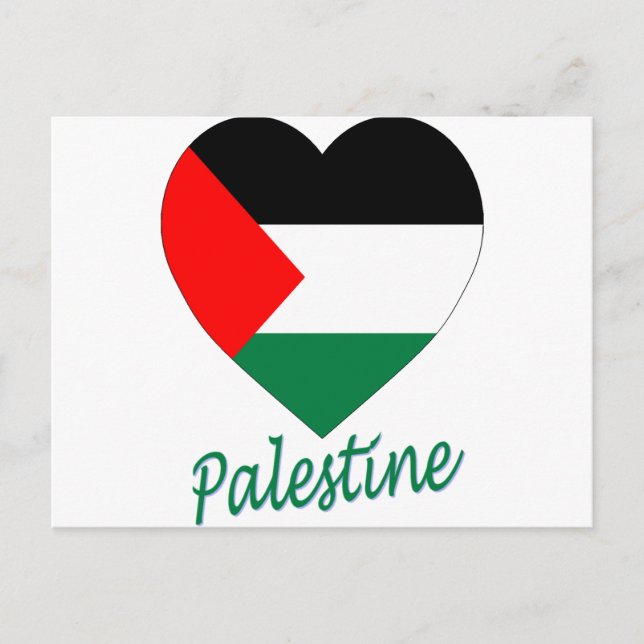 Cartão Postal Sinalizador Palestina Coração (Frente)
