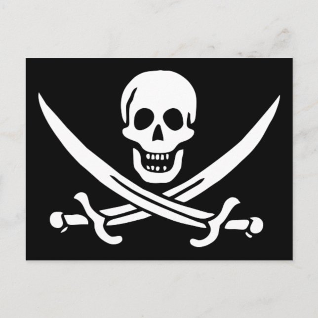 Cartão Postal Sinalizador pirata autêntico de Jack Rackam (Frente)