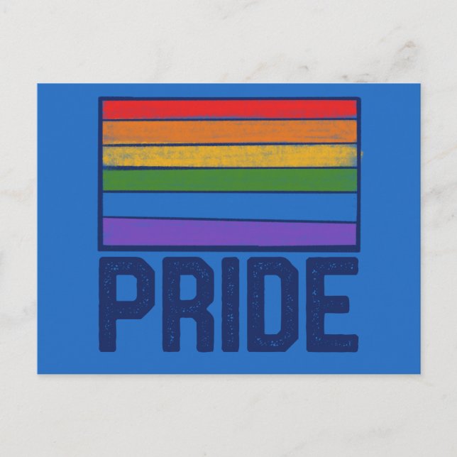 Cartão Postal Sinalizador PRIDE arco-íris (Frente)