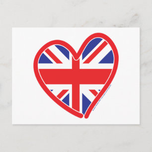 Cartão Postal Sinalizador Union Jack Heart