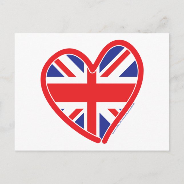Cartão Postal Sinalizador Union Jack Heart (Frente)