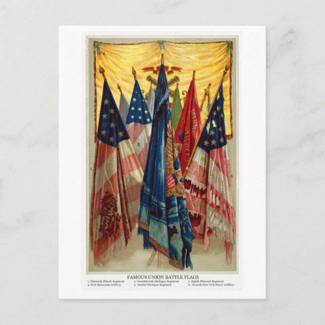 Cartão Postal Sinalizadores de Batalha da Guerra Civil n.o 6 (Frente)