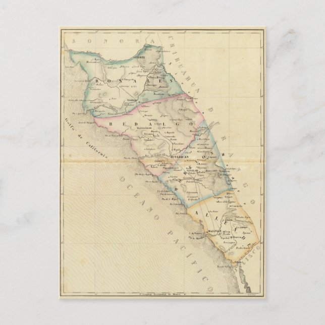 Cartão Postal Sinaloa, México (Frente)