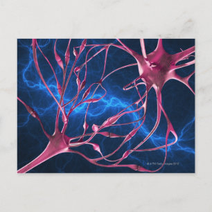 Cartão Postal Sinapses nervosas, trabalho de arte de computador.
