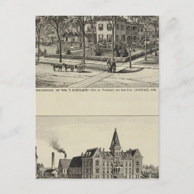 Cartão Postal Sinclair Residence, Kansas (Frente)