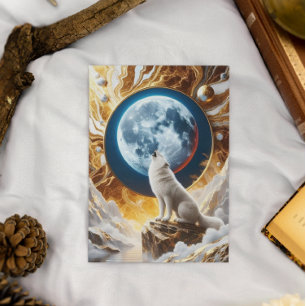 Cartão Postal Sinfonia Lunar: A Serenata de um Lobo