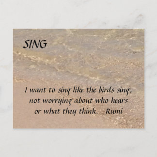 Cartão Postal SING Inspirational Postcard Sand Beach Rumi