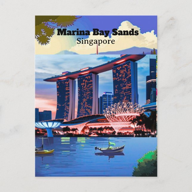 Cartão Postal Singapore Travel Postcard, Singapore Skyline Postc (Frente)