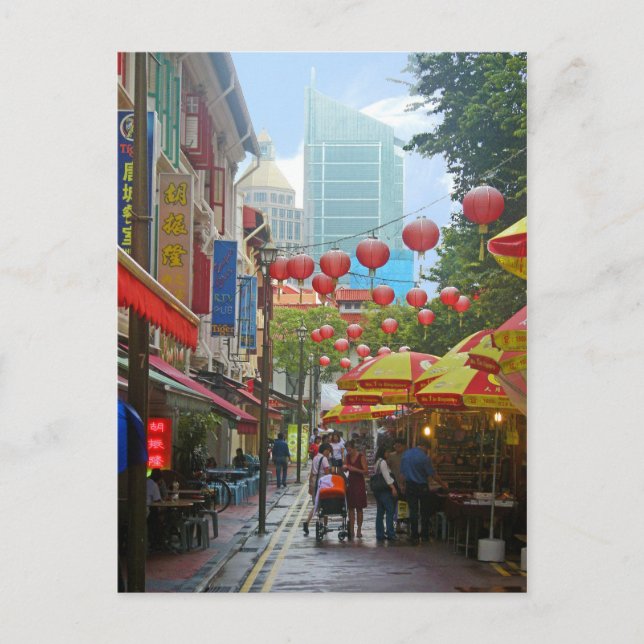 Cartão Postal Singapura - Antigo e Novo (Frente)