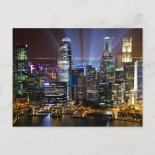 Cartão Postal Singapura downtown à noite