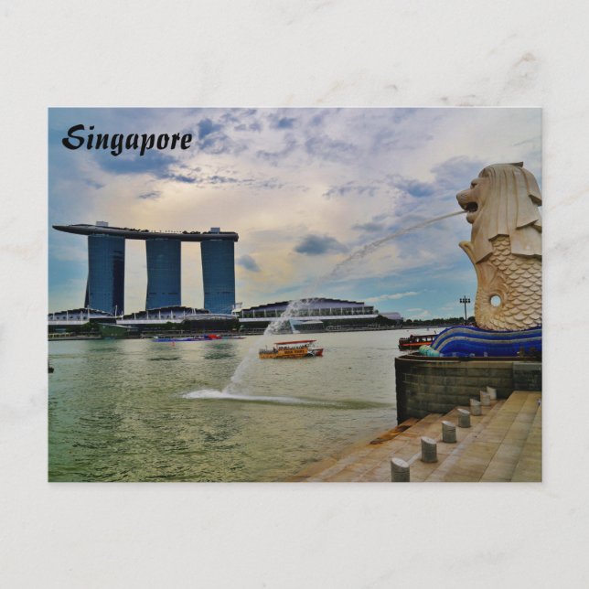 Cartão Postal Singapura: Hotel Merlion and Marina Bay Sands (Frente)