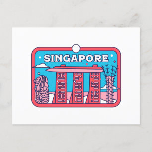 Cartão Postal Singapura Viagem Souvenir