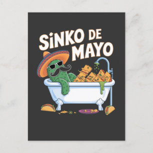 Cartão Postal Sinko de Mayo Cinco De Mayo Cacto Engraçado 