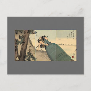 Cartão Postal Sino gigante do carregando Samurai por volta de 18