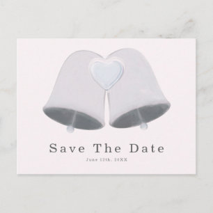Cartão Postal Sinos de Casamento e Engajamento do Coração Salvar