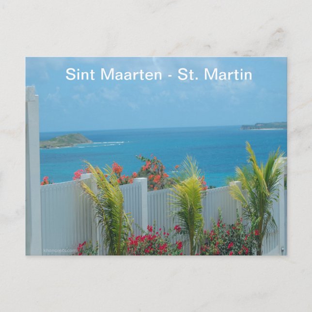Cartão Postal Sint Maarten - Rua. Martin Ocean Blue Seascape (Frente)