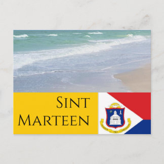 Cartão Postal Sint Marten Rua Martin bandeira e praias