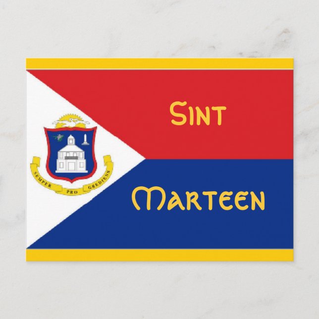 Cartão Postal Sint Marten Rua Martin flag (Frente)