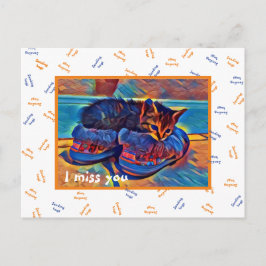 Cartão Postal SINTO SUA FALTA DE "enviar abraços"