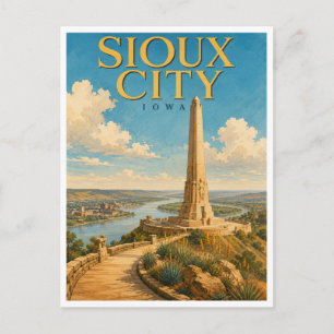 Cartão Postal Sioux City Iowa Monumento Floyd GeoSaga