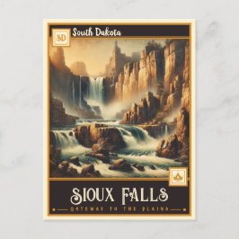 Cartão Postal Sioux Falls, Dakota do Sul | Vintage
