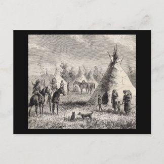 Cartão Postal Sioux Village, circa 1876