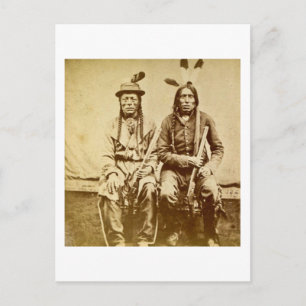 Cartão Postal Sioux Warriors com Rifles Repetitivas Vintage