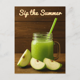 Cartão Postal Sip the Summer - Sumo de Maçã Verde e Fruta fresca