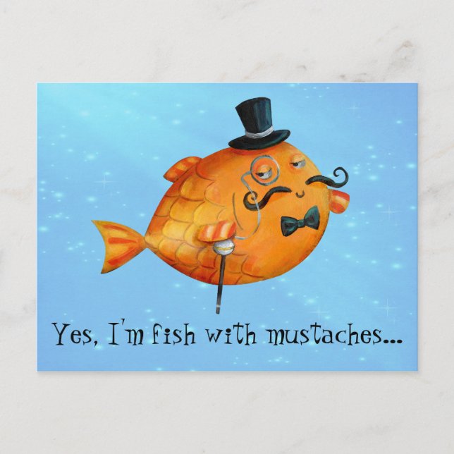 Cartão Postal Sir Fishy Mustached Fish (Frente)