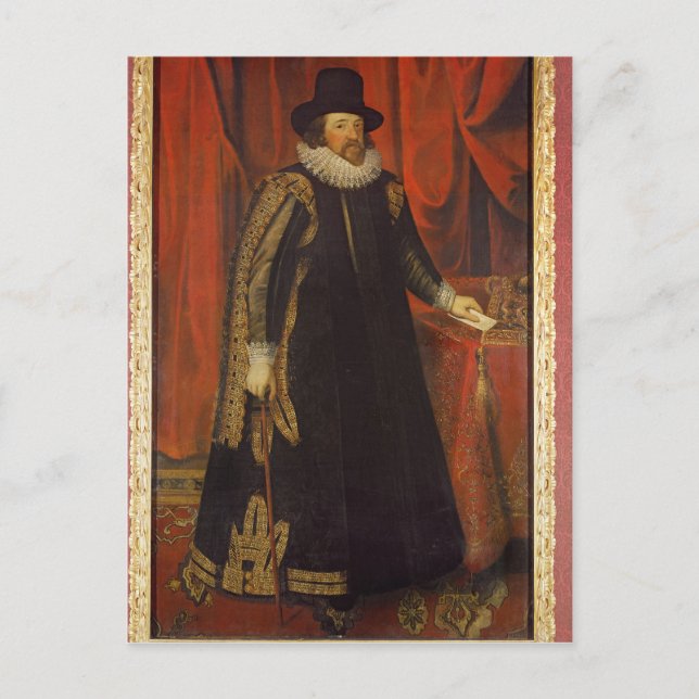 Cartão Postal Sir Francis Bacon Viscount de Ruas. Albans. (Frente)