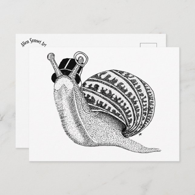 Cartão Postal Sir Peter the Snail (Frente/Verso)