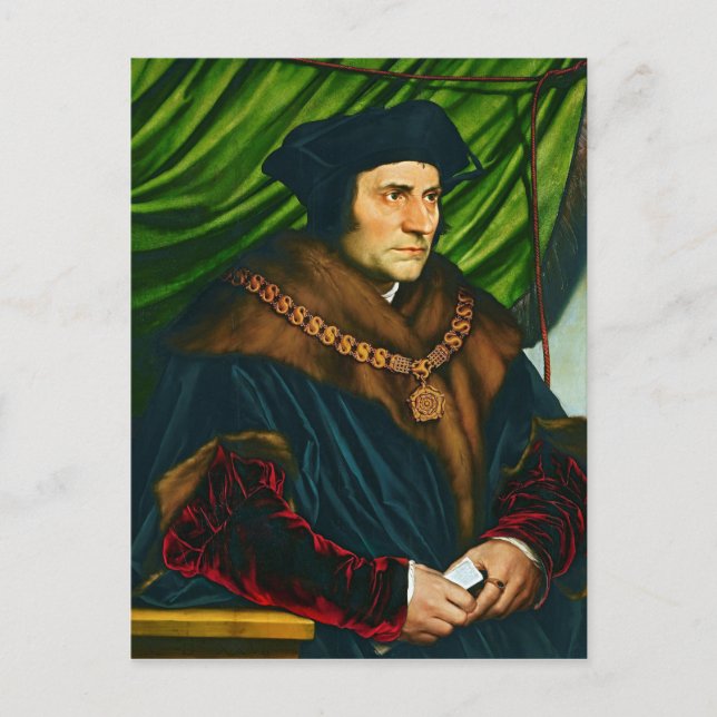 Cartão Postal Sir Thomas More por Hans Holbein (1527) (Frente)