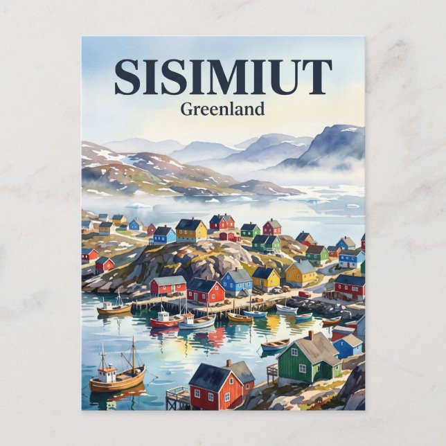 Cartão Postal Sisimiut Groenlândia (Frente)