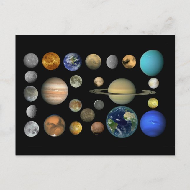 Cartão Postal Sistema solar (Frente)